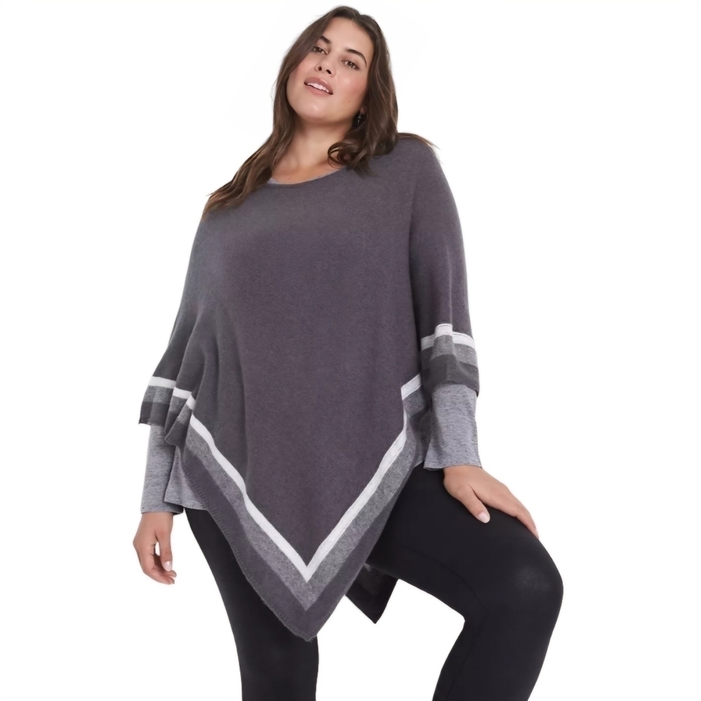 Lane Bryant Grey, Black White‎ poncho size 14/20 NWT 🔖